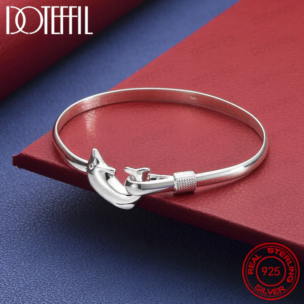 Открытый браслет с дельфином из стерлингового серебра 925 пробы, модный аксессуар для вечеринки и свадьбы, ювелирный подарок
Открытый браслет с дельфином из стерлингового серебра 925 пробы, модный аксессуар для вечеринки и свадьбы, ювелирный подарок