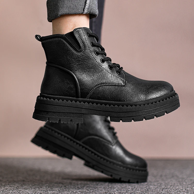 American Retro Men's Leather Boots Luxury Brand Thick Soled Height Increasing Workwear Boots Outdoor Non Slip Mens Leather Boots
American Retro Men's Leather Boots Luxury Brand Thick Soled Height Increasing Workwear Boots Outdoor Non Slip Mens Leather Boots