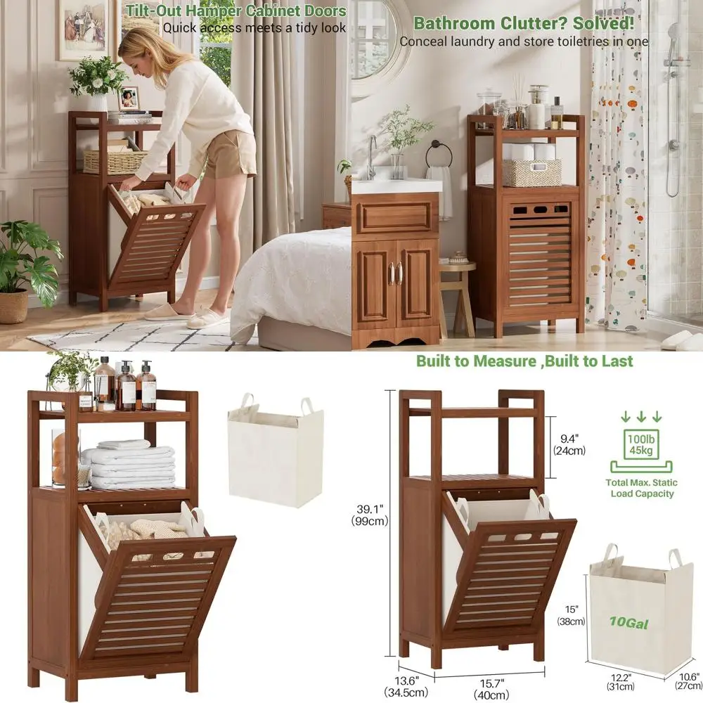 10-галлонная бамбуковая корзина для белья со съемной корзиной, шкаф для хранения грязной одежды, компактный органайзер для ванной или
10-галлонная бамбуковая корзина для белья со съемной корзиной, шкаф для хранения грязной одежды, компактный органайзер для ванной или