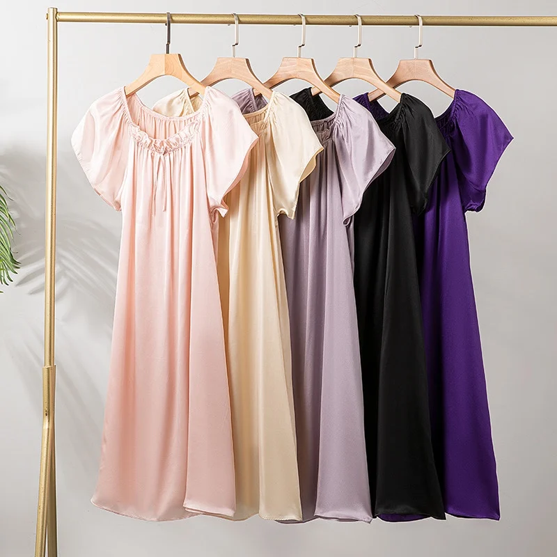 100% Mulberry Silk 16 momme Charmeuse Silk Solid Colors Short Sleeve Sleep Dress Sleepwear Nightdress Nightgown QQ067
100% Mulberry Silk 16 momme Charmeuse Silk Solid Colors Short Sleeve Sleep Dress Sleepwear Nightdress Nightgown QQ067