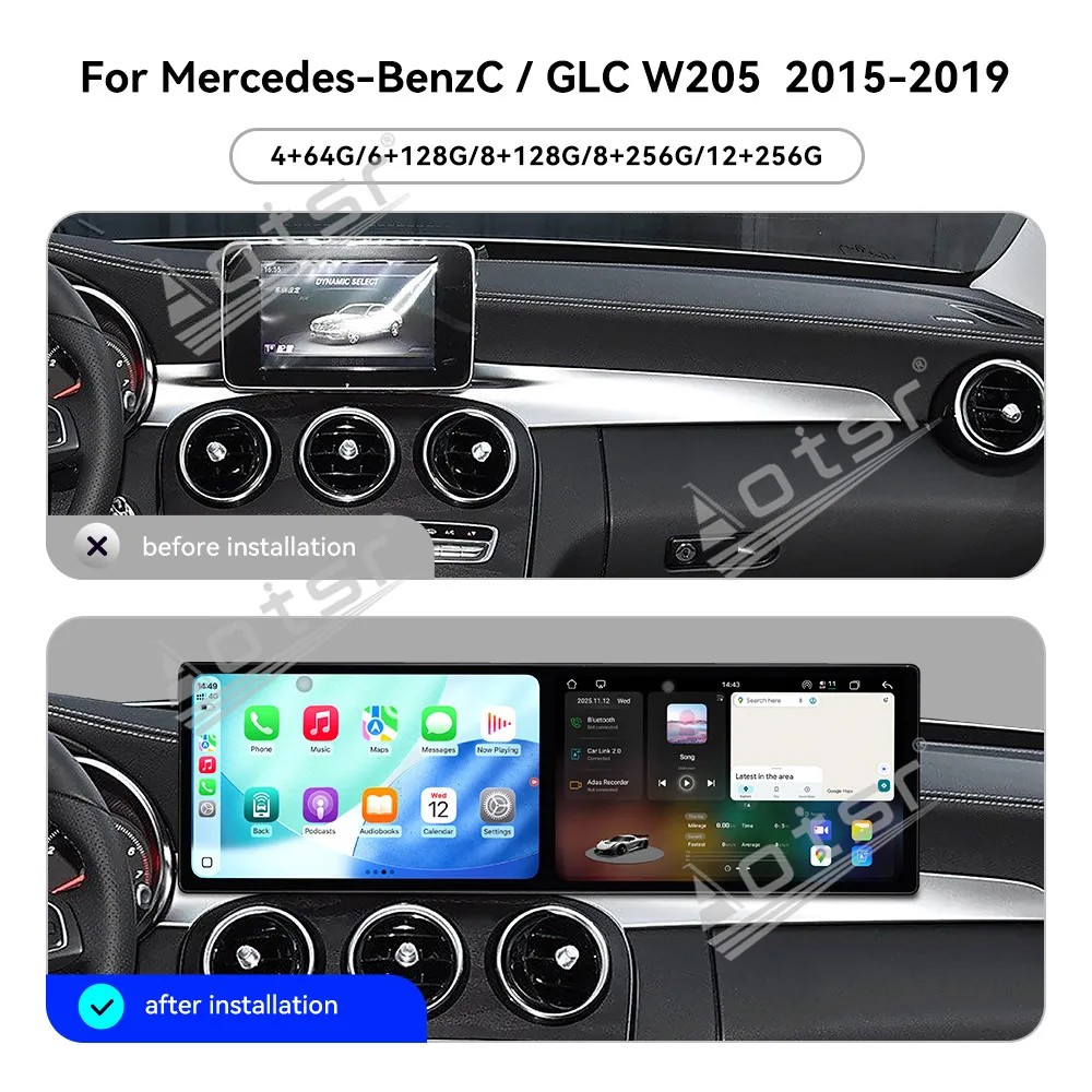 CarPlay двойной 9,1 дюйма Android 15 для Mercedes Benz C/GLC W205 2015-2019, автомобильный радиоприемник, автомобильный GPS-навигатор, экран, мультимедийный плеер
CarPlay двойной 9,1 дюйма Android 15 для Mercedes Benz C/GLC W205 2015-2019, автомобильный радиоприемник, автомобильный GPS-навигатор, экран, мультимедийный плеер