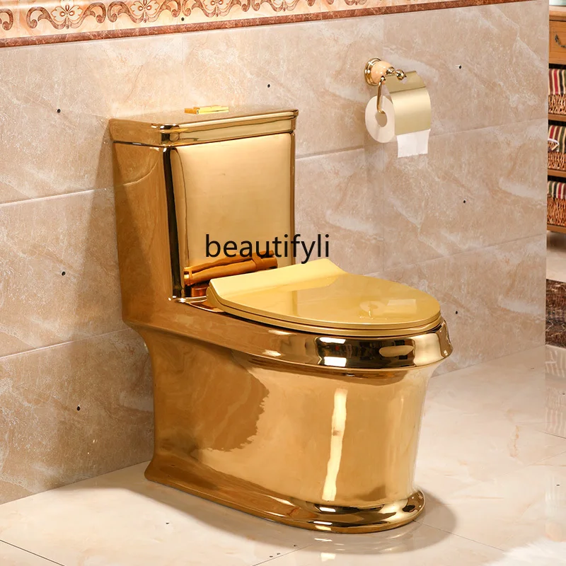 European-style golden toilet super swirl siphon silent pumping bathroom toilet creative toilet
European-style golden toilet super swirl siphon silent pumping bathroom toilet creative toilet