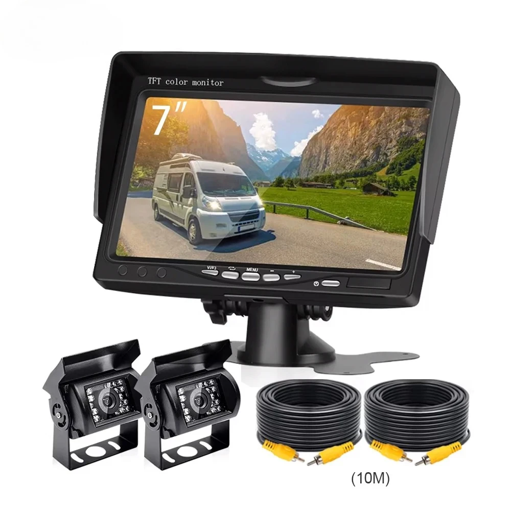 12V-24V 7 Inch LCD Rear View Monitor Backup Camera with RCA AV Cable for Truck Bus RV Camper Excavator Pickup Car
12V-24V 7 Inch LCD Rear View Monitor Backup Camera with RCA AV Cable for Truck Bus RV Camper Excavator Pickup Car
