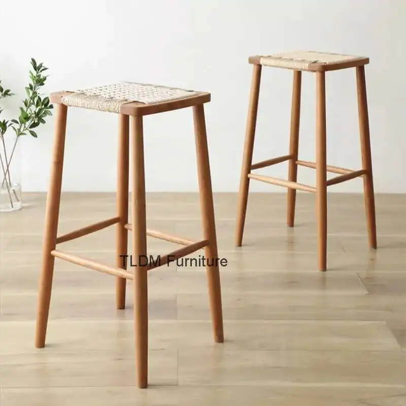 Retro Midcentury Fashion Bar Stools Rattan Woven Ancient Sturdy Bar Chair Patio Comfortable Restaurante Muebles Home Furniture
Retro Midcentury Fashion Bar Stools Rattan Woven Ancient Sturdy Bar Chair Patio Comfortable Restaurante Muebles Home Furniture
