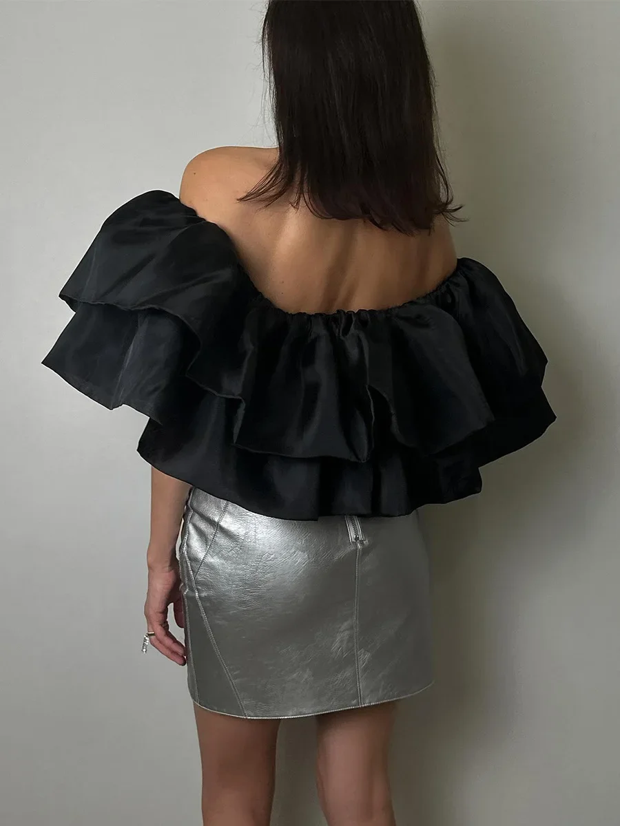Sumuyoo Elegant Sister Design Sense One Shoulder Lotus Leaf Edge Ultra Short Off Shoulder Shirt 2026 Spring Summer New Style
Sumuyoo Elegant Sister Design Sense One Shoulder Lotus Leaf Edge Ultra Short Off Shoulder Shirt 2026 Spring Summer New Style
