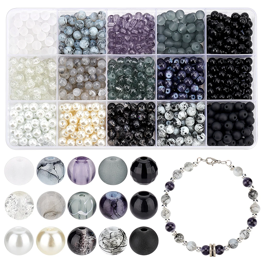 PH 900pcs 6mm Marble Glass Beads 15 Color Black White Bracelet Beads Round Loose Beads Crystal Bead for Bracelet
PH 900pcs 6mm Marble Glass Beads 15 Color Black White Bracelet Beads Round Loose Beads Crystal Bead for Bracelet