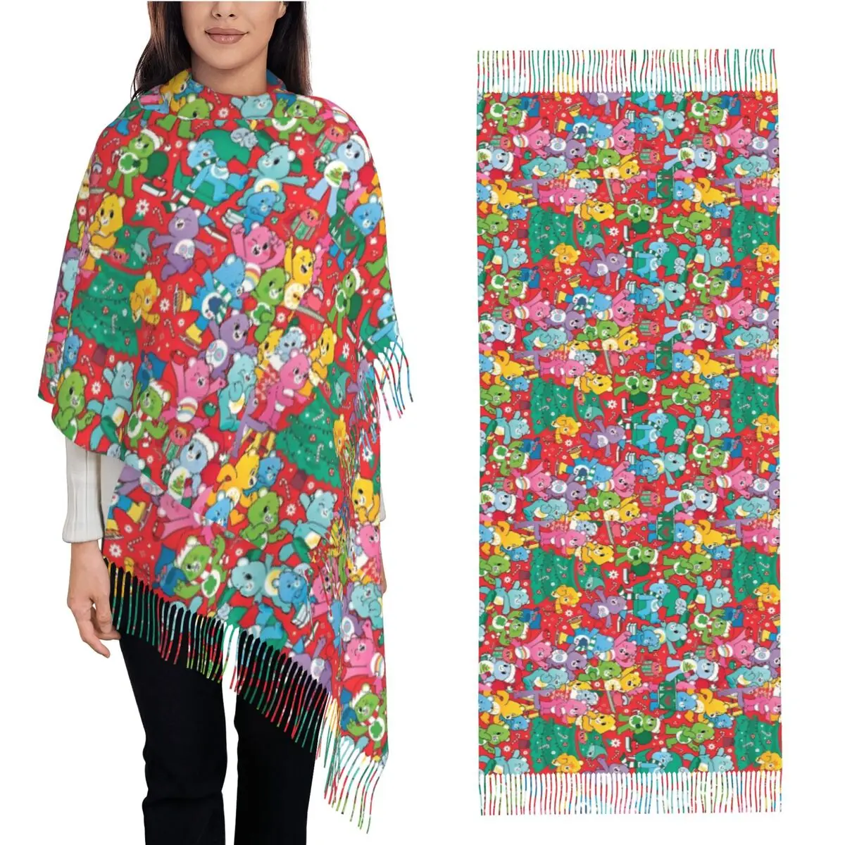Cute Cartoon Care Bears Scarf with Long Tassel Outdoor Shawls and Wraps Lady Custom Large Scarves Winter Vintage Bufanda
Cute Cartoon Care Bears Scarf with Long Tassel Outdoor Shawls and Wraps Lady Custom Large Scarves Winter Vintage Bufanda