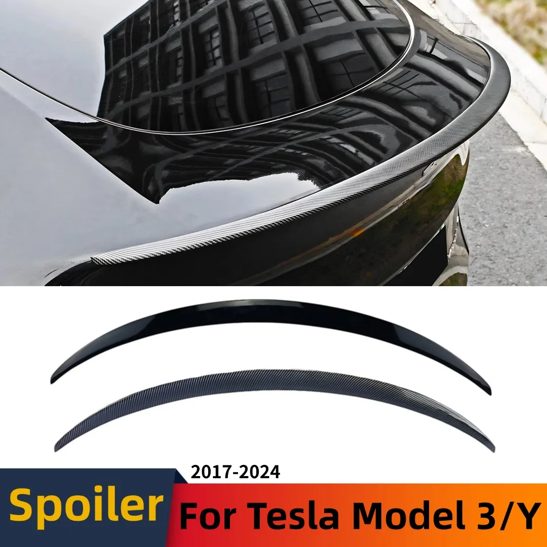 For Tesla Model 3 Y Carbon Fiber ABS Glossy Black 2017-24 Rear Trunk Spoiler Wing Body Kit Trim Tail Tuning Accessories Styling
For Tesla Model 3 Y Carbon Fiber ABS Glossy Black 2017-24 Rear Trunk Spoiler Wing Body Kit Trim Tail Tuning Accessories Styling
