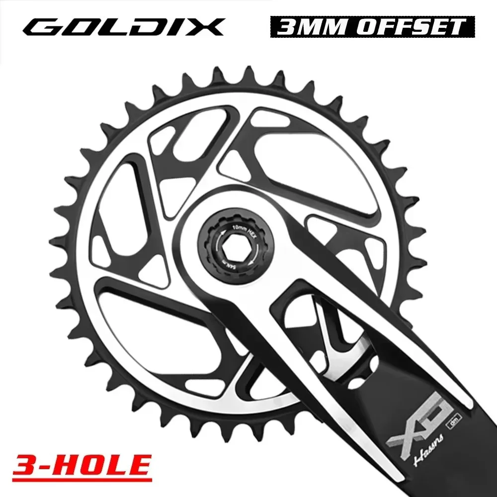 GOLDIX 3MM Offset MTB Chainring Narrow Wide Teeth Direct Mount Aluminum Alloy Sprocket 34/36/38/40T for SRAM 3 Bolt Crank
GOLDIX 3MM Offset MTB Chainring Narrow Wide Teeth Direct Mount Aluminum Alloy Sprocket 34/36/38/40T for SRAM 3 Bolt Crank