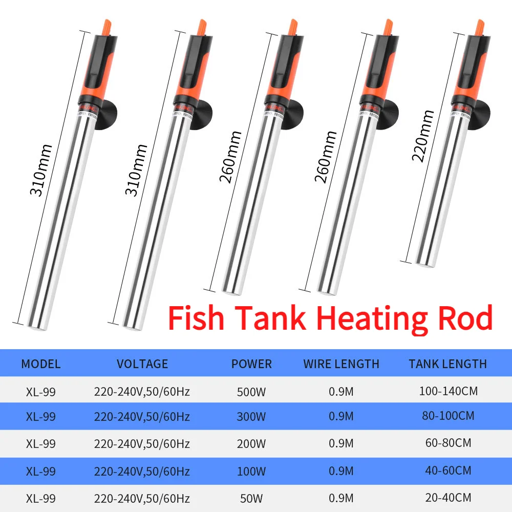 50-500W Fish Tank Heating Rod Aquarium Stainless Steel Explosion-Proof Heating Rods Fish Tanks Automatic Temperature Controller
50-500W Fish Tank Heating Rod Aquarium Stainless Steel Explosion-Proof Heating Rods Fish Tanks Automatic Temperature Controller