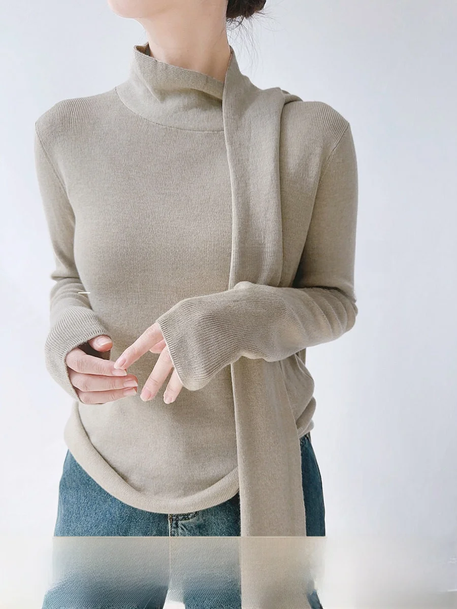 XALI Women's High Ne Knitwear Scarf Collar Base Layer Top Small Design Spring Autumn Commute Sle Slim Fit Long Sve
XALI Women's High Ne Knitwear Scarf Collar Base Layer Top Small Design Spring Autumn Commute Sle Slim Fit Long Sve