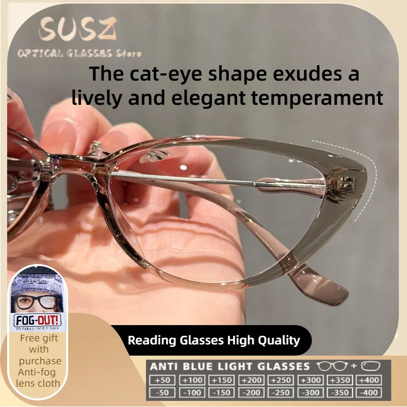 SUSZ Street Tall Cat Eyes TR90 Myopia Glasses for Women Blue Light Blocking Reading Glasses Computer Prescription Eyeglasses
SUSZ Street Tall Cat Eyes TR90 Myopia Glasses for Women Blue Light Blocking Reading Glasses Computer Prescription Eyeglasses