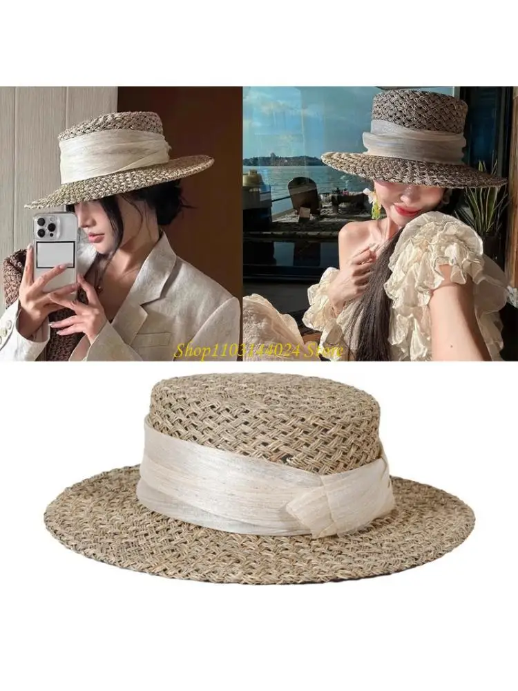N5KE Natural Paper Straw Victorian Hat With Ribbon Detailing Foldable Adjustable Fit Outdoor Beach Party
N5KE Natural Paper Straw Victorian Hat With Ribbon Detailing Foldable Adjustable Fit Outdoor Beach Party