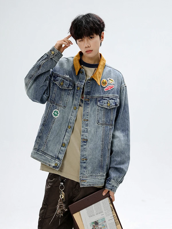 Ретро-джинсовая куртка в американском стиле с цветным воротником, унисекс, осенняя, модная уличная одежда, хип-хоп, молодежная повседневная верхняя одежда
Ретро-джинсовая куртка в американском стиле с цветным воротником, унисекс, осенняя, модная уличная одежда, хип-хоп, молодежная повседневная верхняя одежда