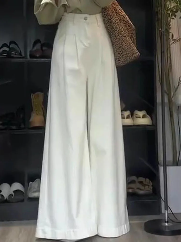 High Waist White Wide Leg Pants Women Summer Loose Casual Floor Length Trousers Straight Cut Long Pants Commute Style
High Waist White Wide Leg Pants Women Summer Loose Casual Floor Length Trousers Straight Cut Long Pants Commute Style