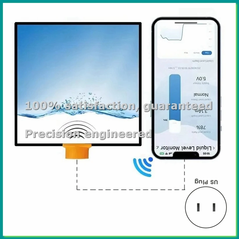 Tuya Smart WiFi Ultrasonic Water Tank Level Monitor Sensor Real-Time Alerts App Control for IOS & Android US Plug-BCBW
Tuya Smart WiFi Ultrasonic Water Tank Level Monitor Sensor Real-Time Alerts App Control for IOS & Android US Plug-BCBW