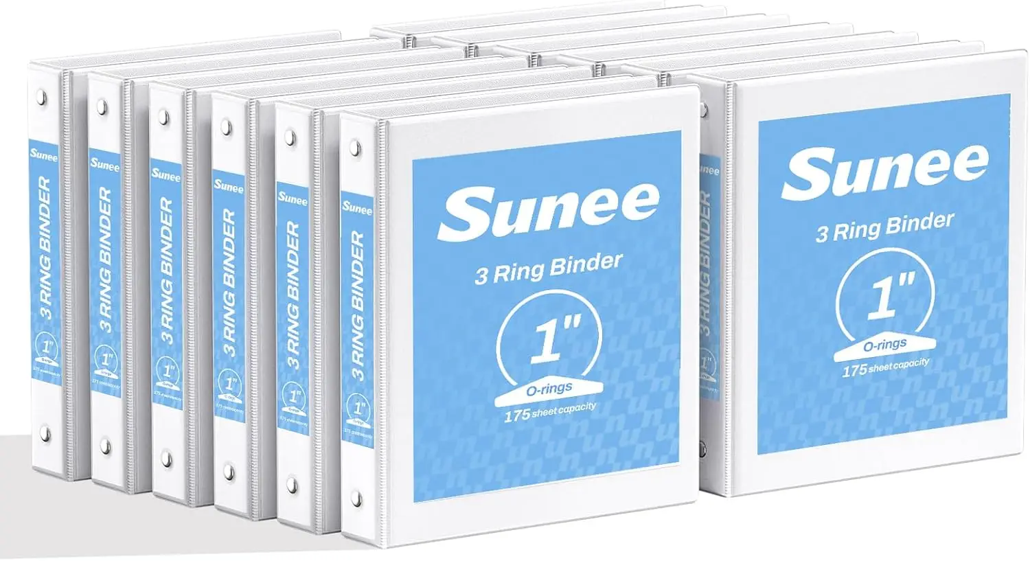 12 Pack 1 Inch Clear View 3 Ring Binders, Durable PVC-Free, Holds 175 Sheets, for School Office, White
12 Pack 1 Inch Clear View 3 Ring Binders, Durable PVC-Free, Holds 175 Sheets, for School Office, White