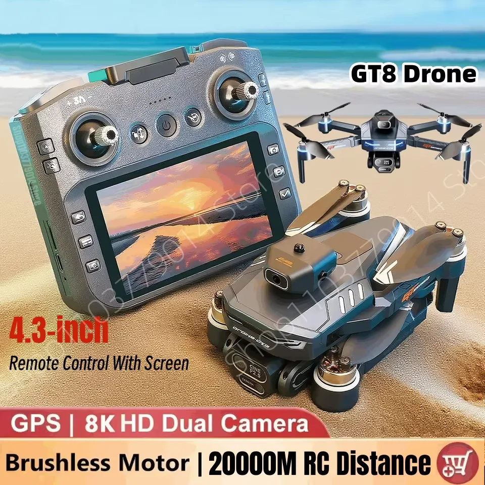 GT8 Drone 8K HD Professional 360° Dual Cameras GPS 5G WIFI Brushless Motors Obstacle Avoidance Foldable Quadcopter Toys
GT8 Drone 8K HD Professional 360° Dual Cameras GPS 5G WIFI Brushless Motors Obstacle Avoidance Foldable Quadcopter Toys