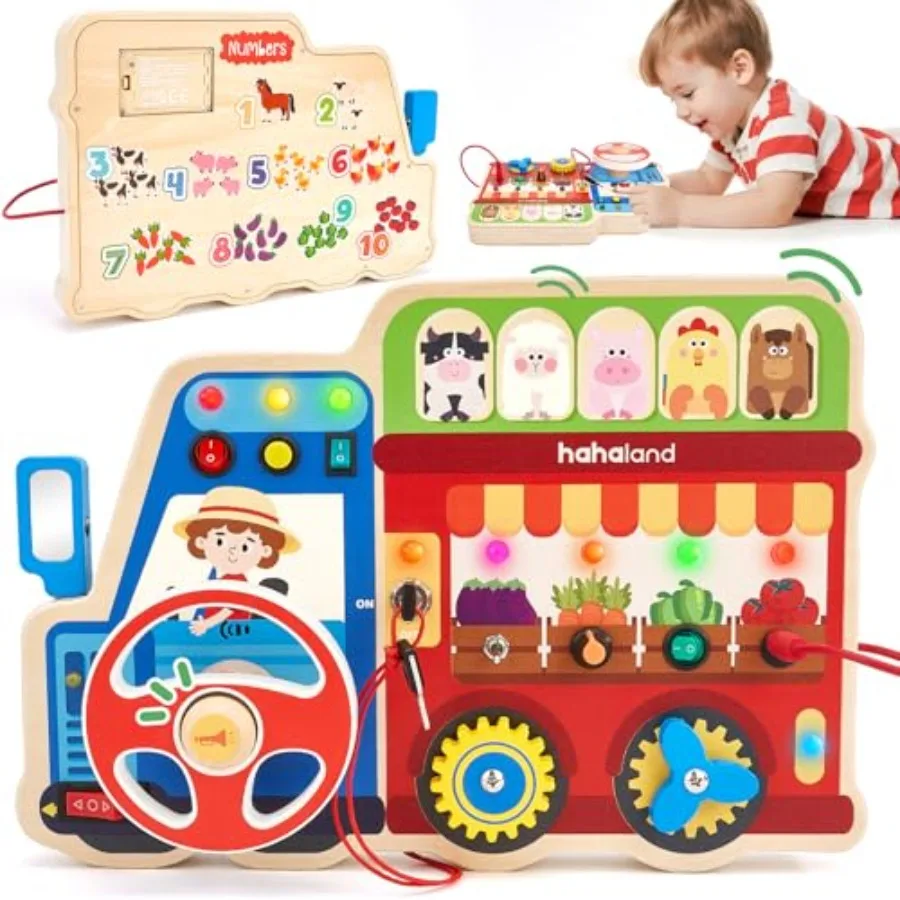 Montessori Busy Board for Toddlers 3-5 18-in-1 Wooden Sensory Activity Board with LED Lights and Switches Educational Montessor
Montessori Busy Board for Toddlers 3-5 18-in-1 Wooden Sensory Activity Board with LED Lights and Switches Educational Montessor