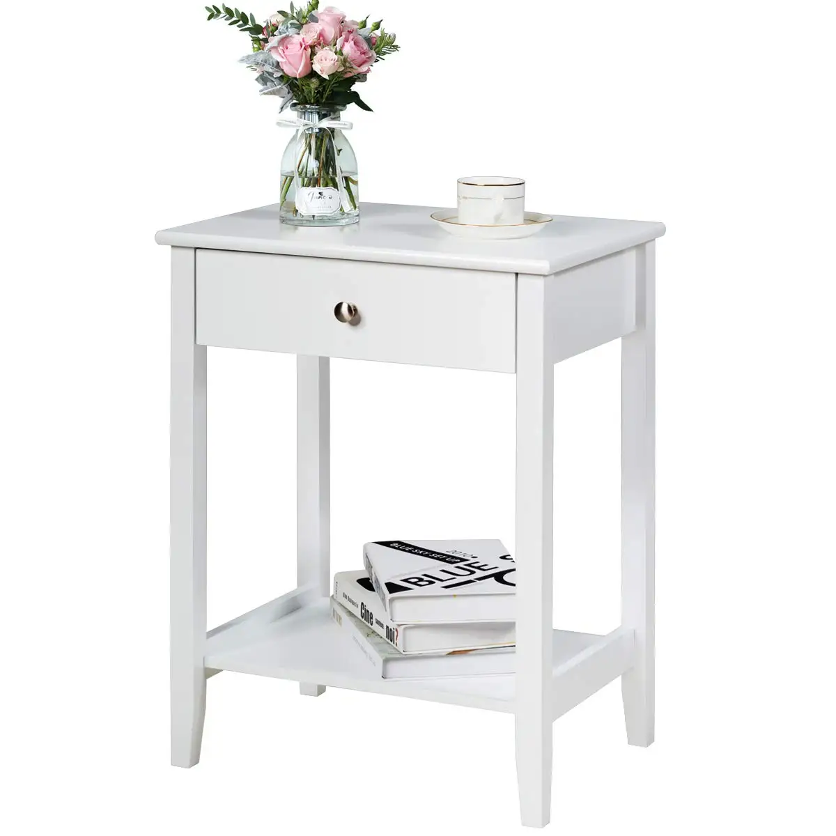 2-Tier Wooden Nightstand Sofa Side Table with Drawer Storage Shelf Solid Wood Legs Living Room Bedroom End Table, Customized
2-Tier Wooden Nightstand Sofa Side Table with Drawer Storage Shelf Solid Wood Legs Living Room Bedroom End Table, Customized