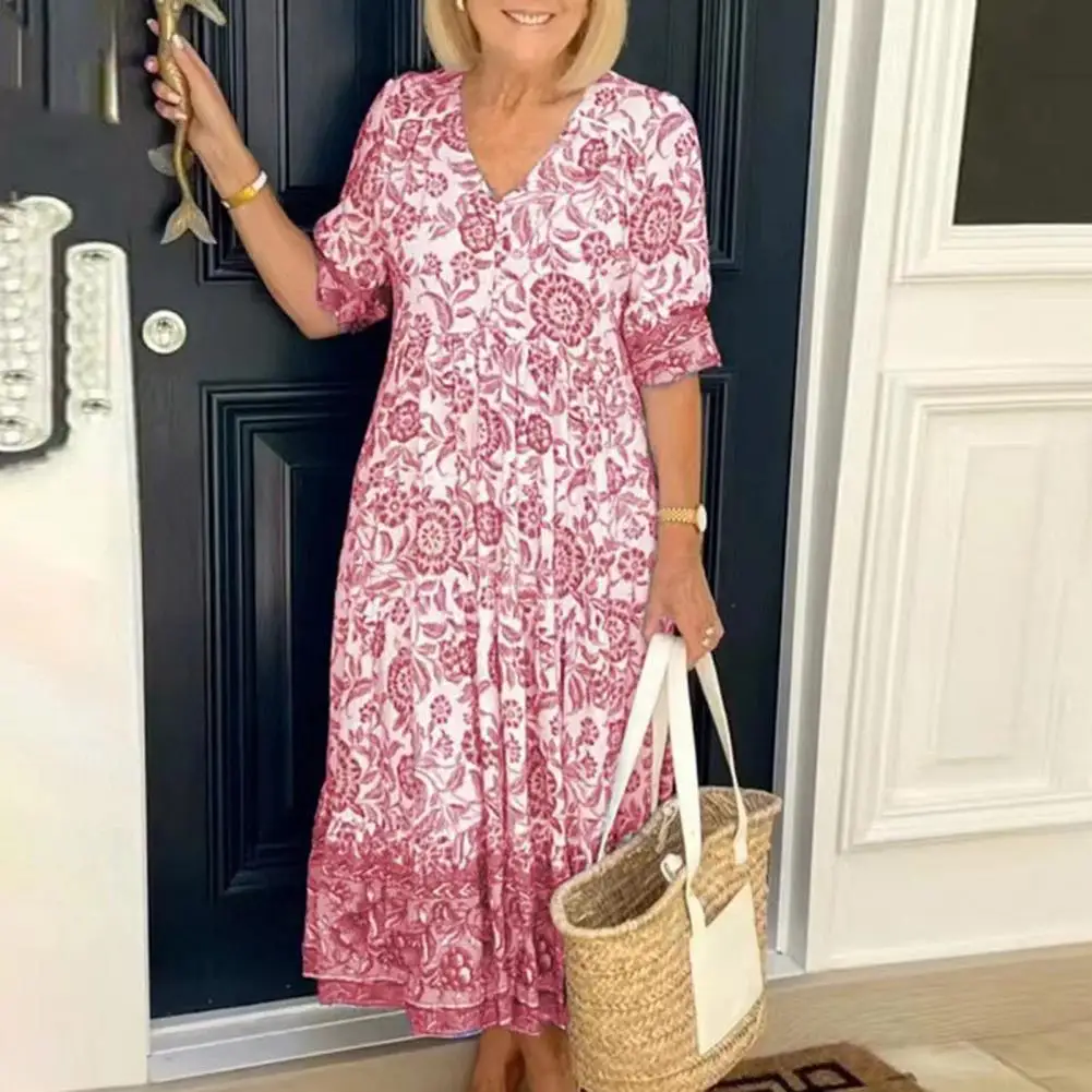 Vintage Patterm Printed Pleated Party Dress Women Casual Short Sleeve Loose Long Dress Summer Sexy Deep V-neck Bohe Maxi Dresses
Vintage Patterm Printed Pleated Party Dress Women Casual Short Sleeve Loose Long Dress Summer Sexy Deep V-neck Bohe Maxi Dresses