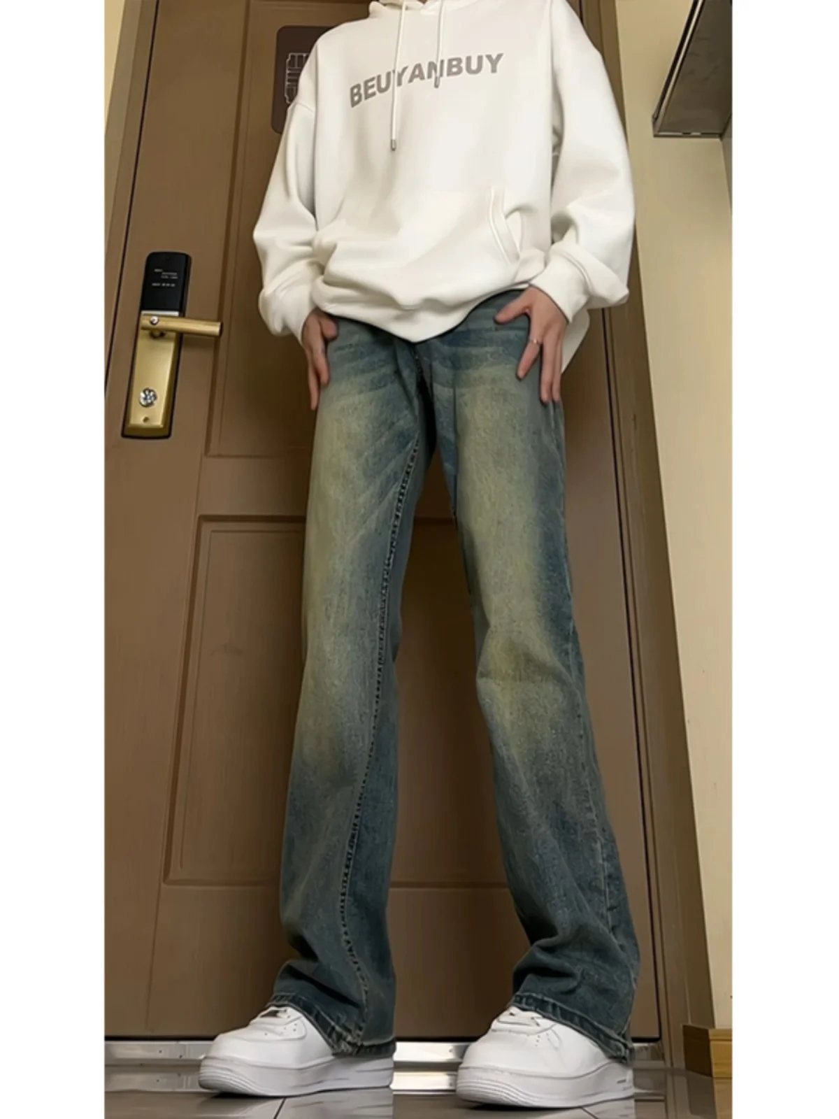 Retro Blue Long Slim Fit High Waist Straight Leg Jeans for Taller Men Youth Trendy Wear Resistant Cotton Polyester Blend
Retro Blue Long Slim Fit High Waist Straight Leg Jeans for Taller Men Youth Trendy Wear Resistant Cotton Polyester Blend