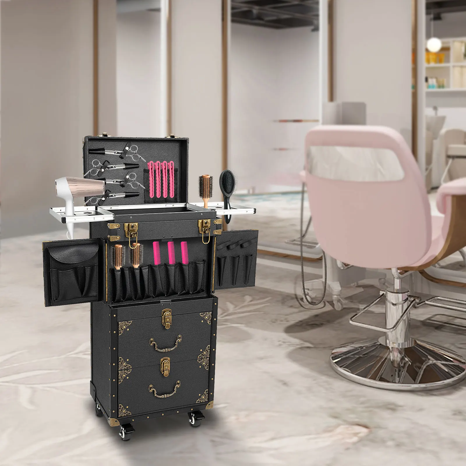 Stylish 3-Tier Professional Beauty Luggage with Max 25kg Load Capacity & Dual Lock Security for Barber Stores, Hairdressing
Stylish 3-Tier Professional Beauty Luggage with Max 25kg Load Capacity & Dual Lock Security for Barber Stores, Hairdressing