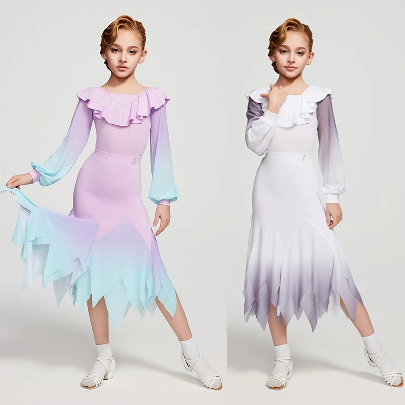 Fashion Gradient Colors Latin Dance Dresses Girls Ballroom Dance Competition Costume Kids Professional Dancing Wear SL12616
Fashion Gradient Colors Latin Dance Dresses Girls Ballroom Dance Competition Costume Kids Professional Dancing Wear SL12616