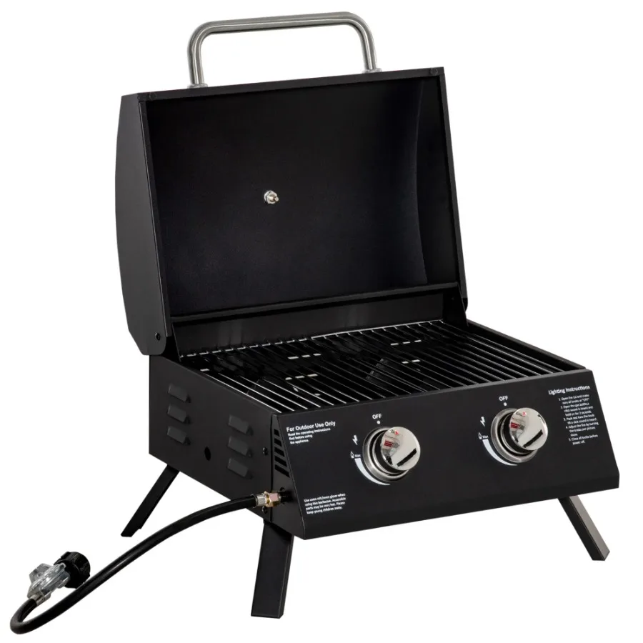 2 Burner Propane Gas Grill Outdoor Portable Tabletop BBQ with Foldable Legs Lid Thermometer for Camping Picnic Backyard Black
2 Burner Propane Gas Grill Outdoor Portable Tabletop BBQ with Foldable Legs Lid Thermometer for Camping Picnic Backyard Black