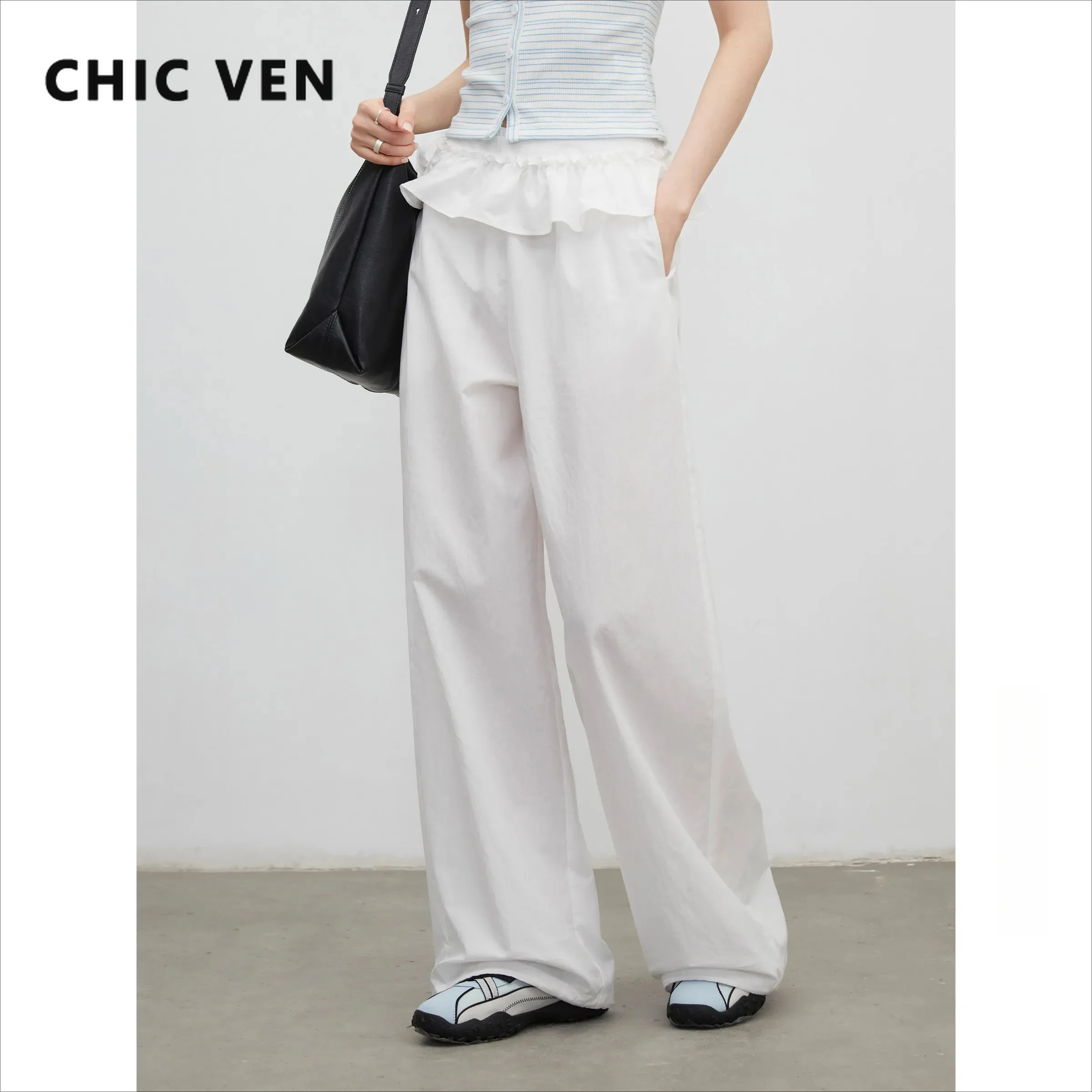CHIC VEN Fashion Women Pant Solid Loose Casual Elastic Waist Wide Leg Trousers Female Trousers for Girl Spring Summer 2026
CHIC VEN Fashion Women Pant Solid Loose Casual Elastic Waist Wide Leg Trousers Female Trousers for Girl Spring Summer 2026