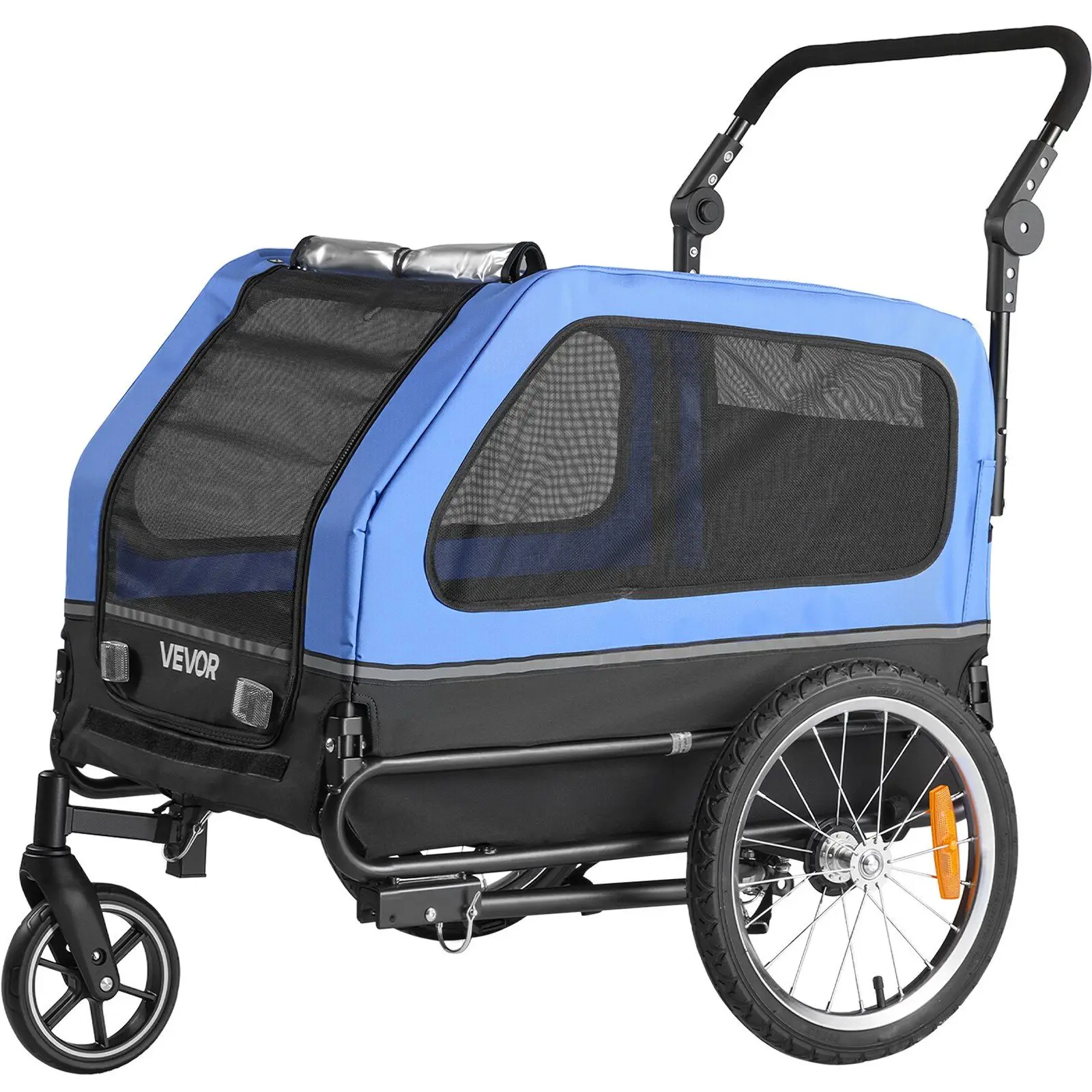 88lb Load Bike Trailer Pet Stroller Convertible 31.5x21x22in Size Quick Fold Design Enhanced Visibility Flag
88lb Load Bike Trailer Pet Stroller Convertible 31.5x21x22in Size Quick Fold Design Enhanced Visibility Flag