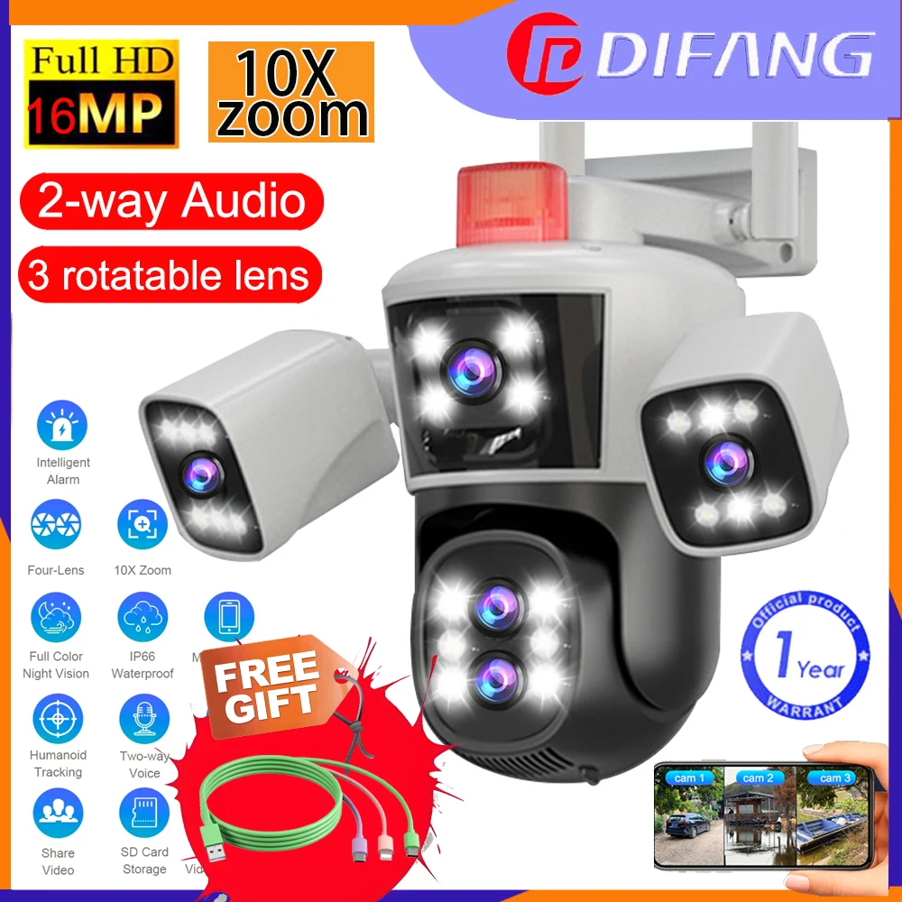 Difang 16MP 10x Zoom Outdoor Waterproof Surveillance Camera,Two-Way audio,Auto Tracking,Night Vision,Wide Angle,PTZ Connct Phone
Difang 16MP 10x Zoom Outdoor Waterproof Surveillance Camera,Two-Way audio,Auto Tracking,Night Vision,Wide Angle,PTZ Connct Phone