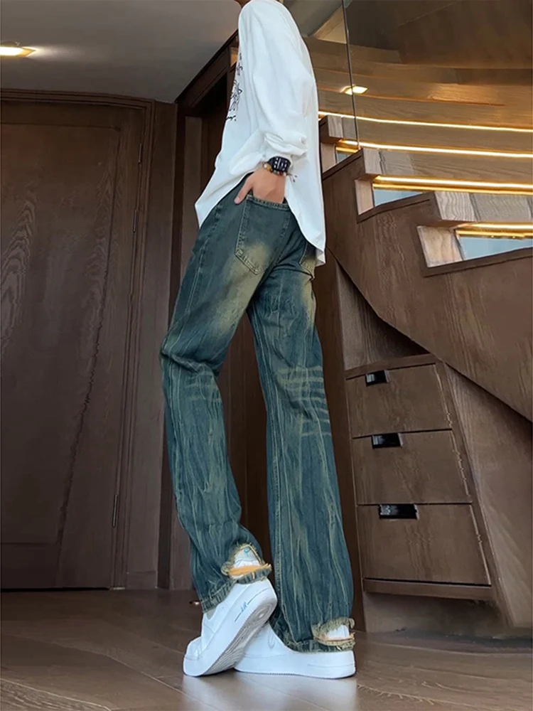 Retro Blue Lightning Pattern Men's Jeans American High Street Vibe Straight Loose Tall Micro Flared Pants Youth Trend Cotton ...
Retro Blue Lightning Pattern Men's Jeans American High Street Vibe Straight Loose Tall Micro Flared Pants Youth Trend Cotton ...