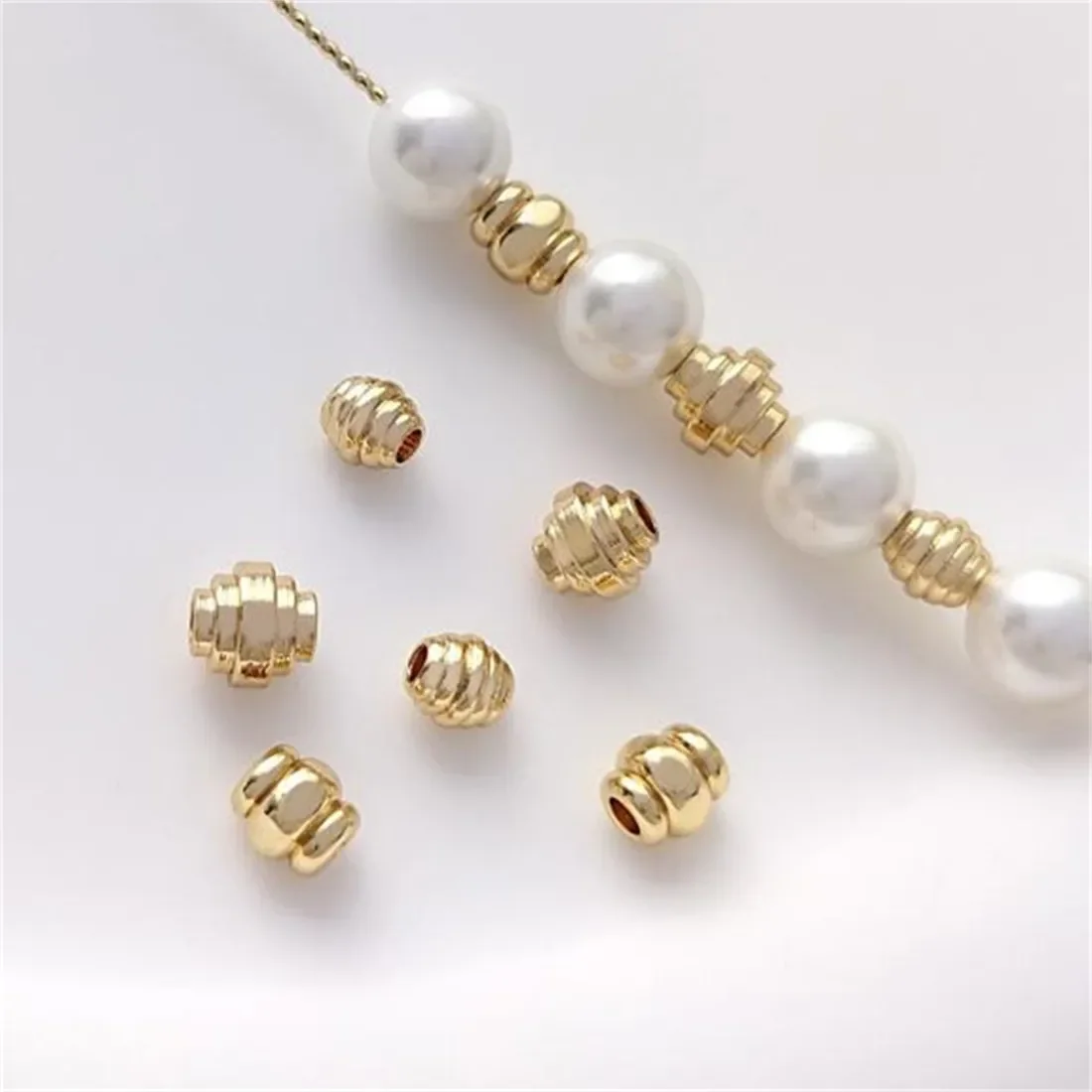 14K Gold Lantern with Separated Beads, Threaded Drum Beads, Handmade String Pearl Bracelet Necklace, DIY Jewelry Loose Bead
14K Gold Lantern with Separated Beads, Threaded Drum Beads, Handmade String Pearl Bracelet Necklace, DIY Jewelry Loose Bead