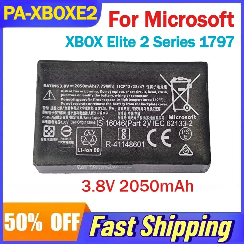 3.8V 2050mAh PA-XBOXE2 Battery for Microsoft XBOX Elite 2 Series 1797 Game Console Controller Batteries DYND01 Accessories
3.8V 2050mAh PA-XBOXE2 Battery for Microsoft XBOX Elite 2 Series 1797 Game Console Controller Batteries DYND01 Accessories