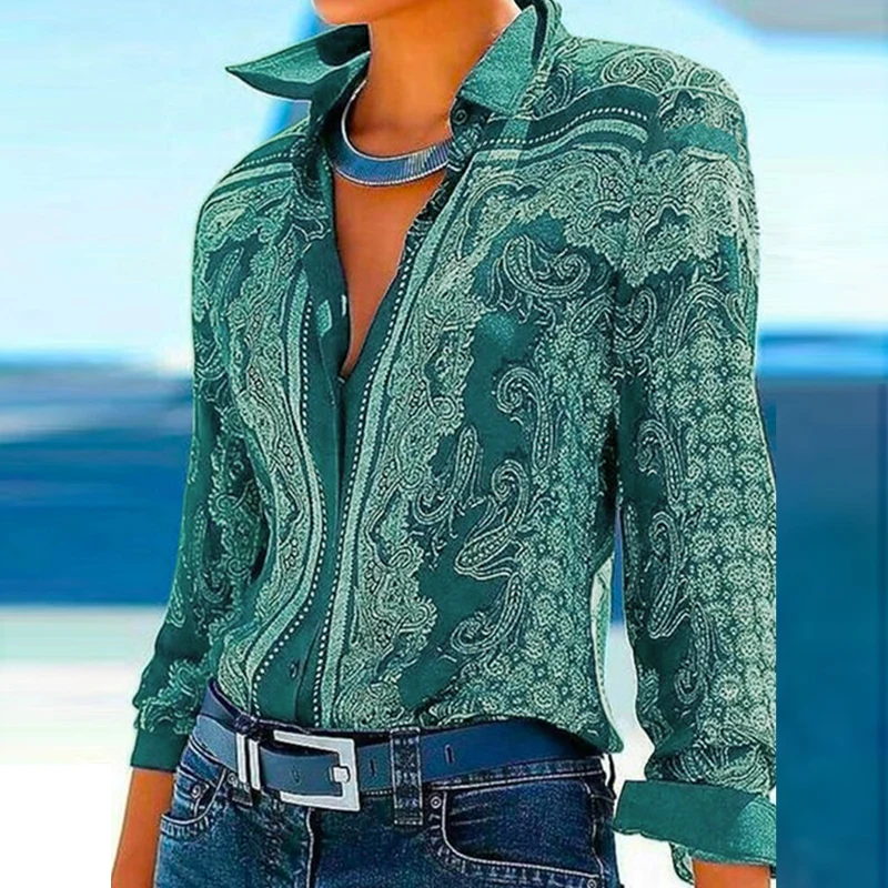 Vintage Women's Long Sleeve Blouse Clothing Blue Lapel Fashion Shirt Button Ladies Tops Streetwear Autumn New Arrivals Clothing
Vintage Women's Long Sleeve Blouse Clothing Blue Lapel Fashion Shirt Button Ladies Tops Streetwear Autumn New Arrivals Clothing