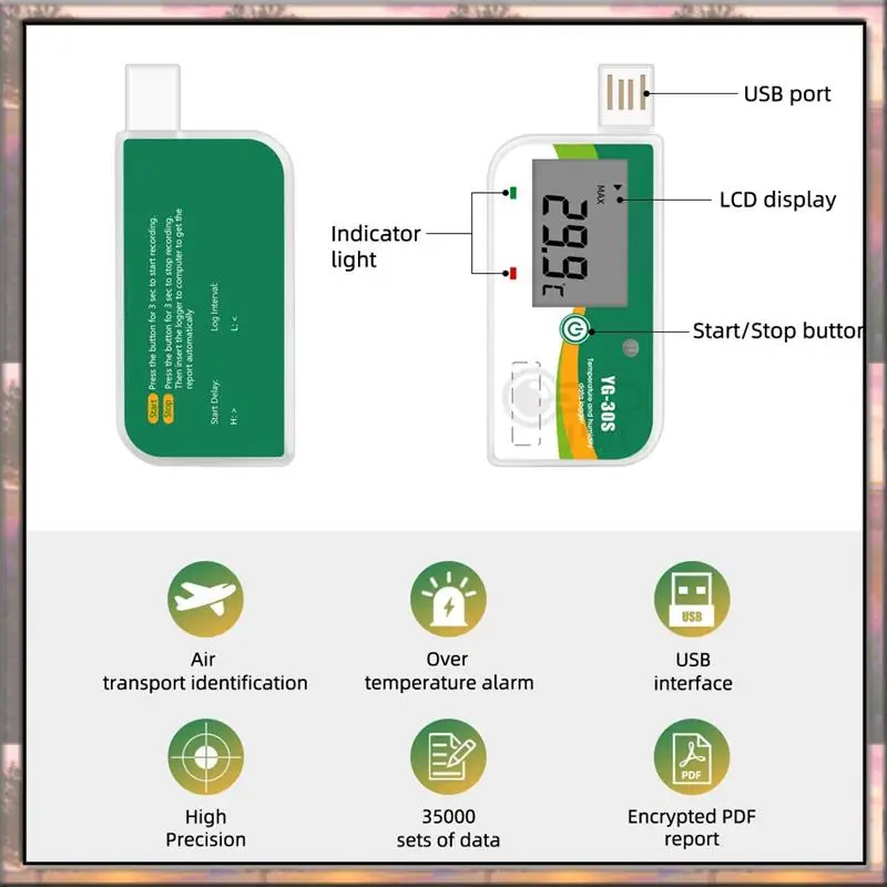 BAAZ HOT 180-дневный USB-регистратор данных о температуре, одноразовый регистратор данных, PDF-отчет, 35000-точечный регистратор данных для передатчика холодной цепи
BAAZ HOT 180-дневный USB-регистратор данных о температуре, одноразовый регистратор данных, PDF-отчет, 35000-точечный регистратор данных для передатчика холодной цепи