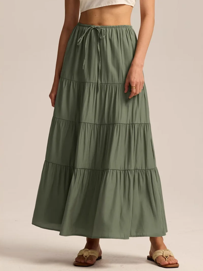 High Waist Elastic Lace up Pure Color f Body Skirt Women's A-Line Skirt Polyester Cotton Blend Summer Season China Made
High Waist Elastic Lace up Pure Color f Body Skirt Women's A-Line Skirt Polyester Cotton Blend Summer Season China Made