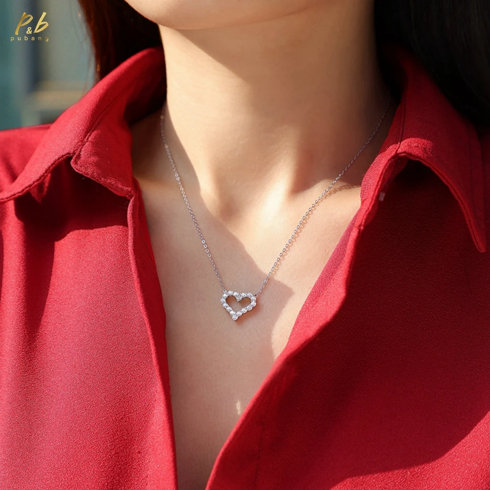 PuBang Fine Jewelry Anniversary Gifts Real 925 Sterling Silver Moissanite Diamonds Gems Love Heart Pendant Necklace Wholesale
PuBang Fine Jewelry Anniversary Gifts Real 925 Sterling Silver Moissanite Diamonds Gems Love Heart Pendant Necklace Wholesale