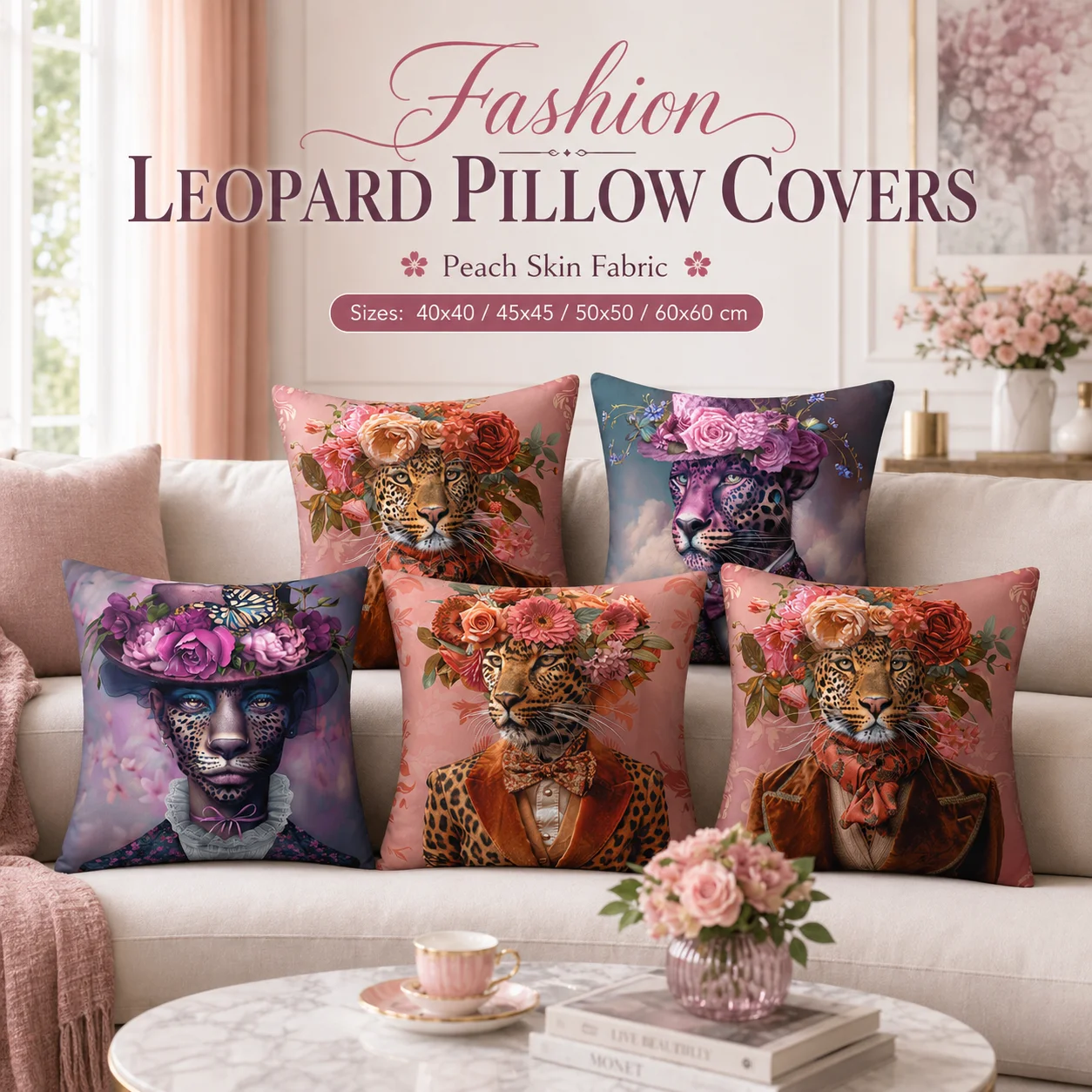 Fashion Leopard Floral Hat Pillow Cover 2D Flat Printed Peach Skin Cushion Case for Living Room Sofa Home Decor Luxury Vintage
Fashion Leopard Floral Hat Pillow Cover 2D Flat Printed Peach Skin Cushion Case for Living Room Sofa Home Decor Luxury Vintage