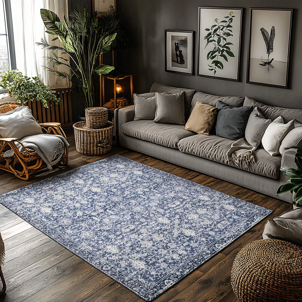 Bohemian Blue White Area Rug, Non-Slip Vintage Persian Pattern Living Room Carpet, Washable Low Pile for Bedroom Hallway Decor
Bohemian Blue White Area Rug, Non-Slip Vintage Persian Pattern Living Room Carpet, Washable Low Pile for Bedroom Hallway Decor