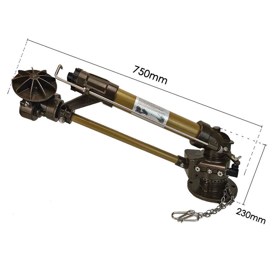 Factory 360 Gear Drive Aluminum Alloy Sprinkler Irrigation System 53m Radius 2-7 Bar Working Pressure 6-65 M/H
Factory 360 Gear Drive Aluminum Alloy Sprinkler Irrigation System 53m Radius 2-7 Bar Working Pressure 6-65 M/H