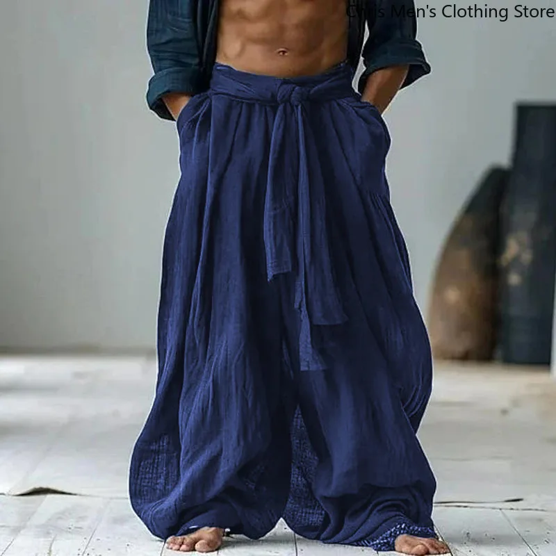 Spring/Summer Super Loose and Breathable Casual Vacation Long Trousers 2025 Men's Cotton and Linen Stretch Waist Wide-leg Pants
Spring/Summer Super Loose and Breathable Casual Vacation Long Trousers 2025 Men's Cotton and Linen Stretch Waist Wide-leg Pants