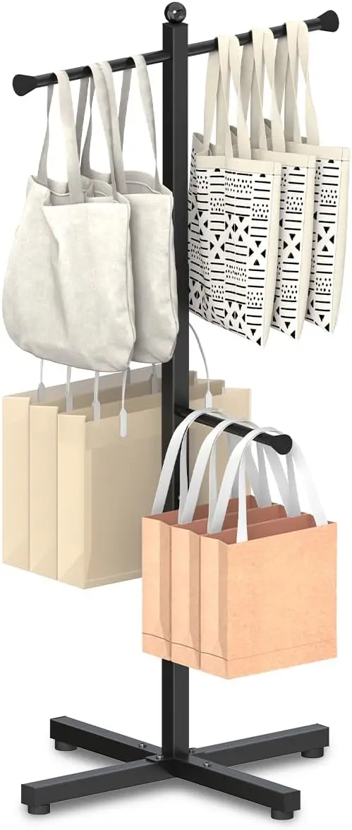 Adjustable 42-48 in Shopping Bag Rack, Heavy Duty Metal T-Shaped Grocery Bag Holder, 4 Arms, Black
Adjustable 42-48 in Shopping Bag Rack, Heavy Duty Metal T-Shaped Grocery Bag Holder, 4 Arms, Black