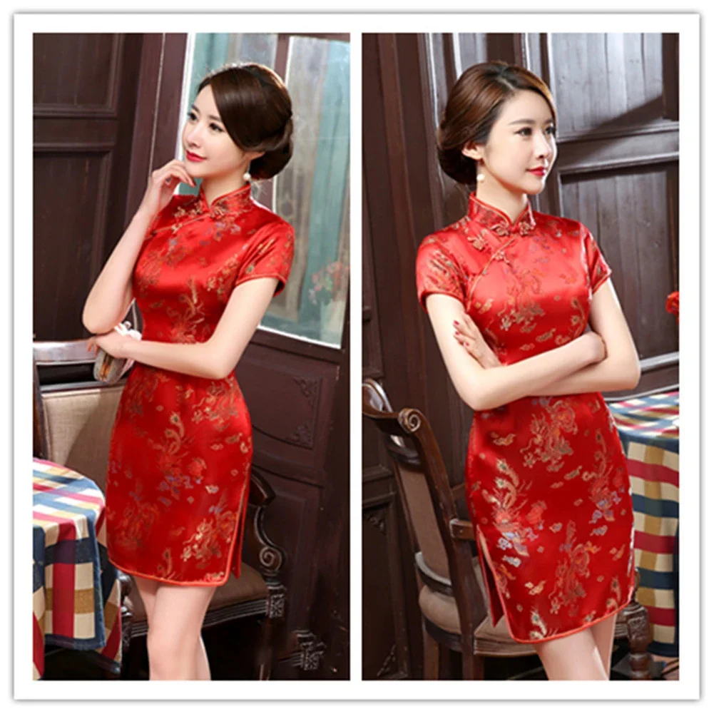 Gorgeous Womens Long Sleeve Cheongsam Dress in Traditional Style with Beautifully Detailed Dragon Phoenix Artwork
Gorgeous Womens Long Sleeve Cheongsam Dress in Traditional Style with Beautifully Detailed Dragon Phoenix Artwork