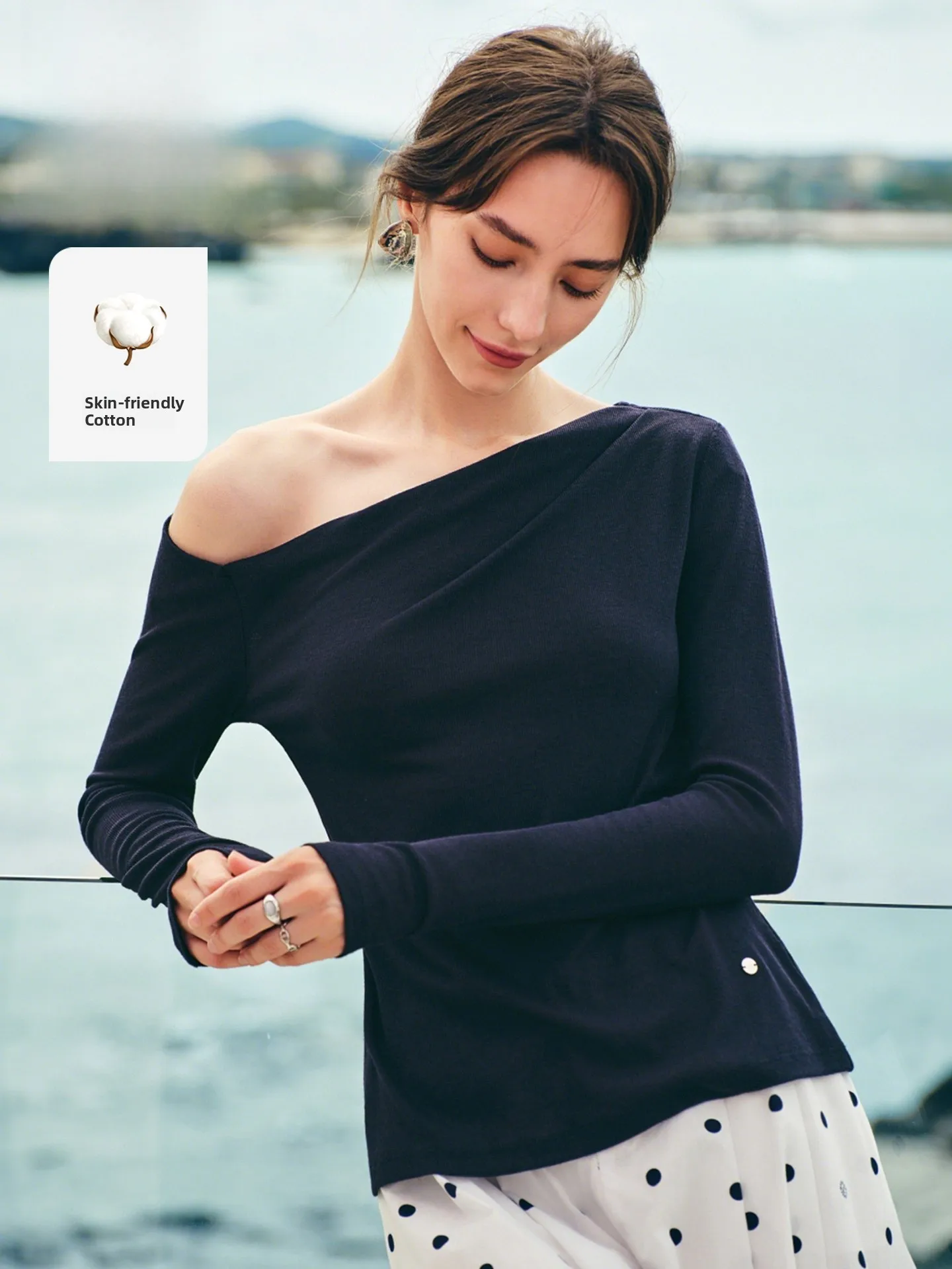 Navigare Slim Fit Long Sve oulder Baring T irt Women's High Elastic Spring New Sle French Sle Universal Size Pure ...
Navigare Slim Fit Long Sve oulder Baring T irt Women's High Elastic Spring New Sle French Sle Universal Size Pure ...