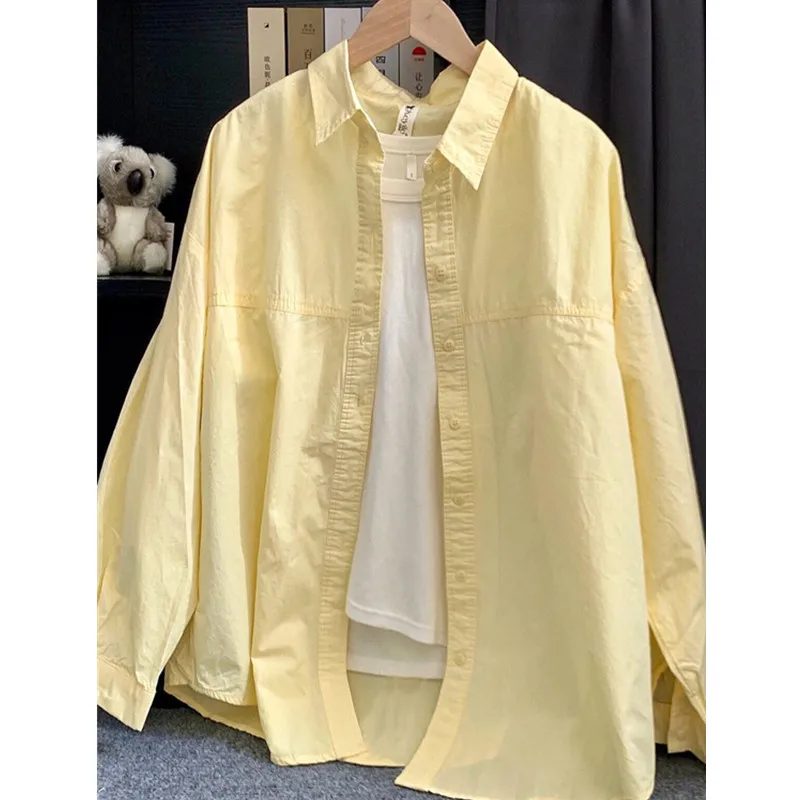 100% Pure Cotton Solid Color Long Sleeves Shirt Spring Autumn New Casual Loose Slimming Quality Tops Fashion Clothes for Women
100% Pure Cotton Solid Color Long Sleeves Shirt Spring Autumn New Casual Loose Slimming Quality Tops Fashion Clothes for Women