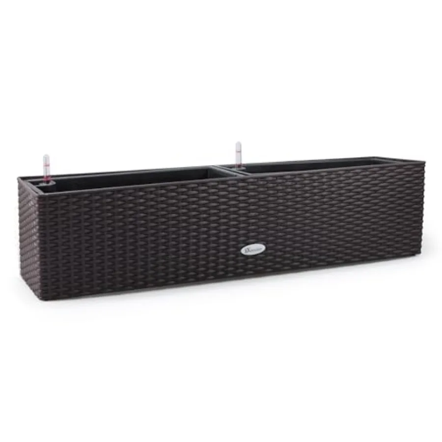 31.5 Inch Rattan Self Watering Planter Indoor Outdoor Thickened Large Rail Flower Plant Pot Window Box with Water Level Indicat
31.5 Inch Rattan Self Watering Planter Indoor Outdoor Thickened Large Rail Flower Plant Pot Window Box with Water Level Indicat