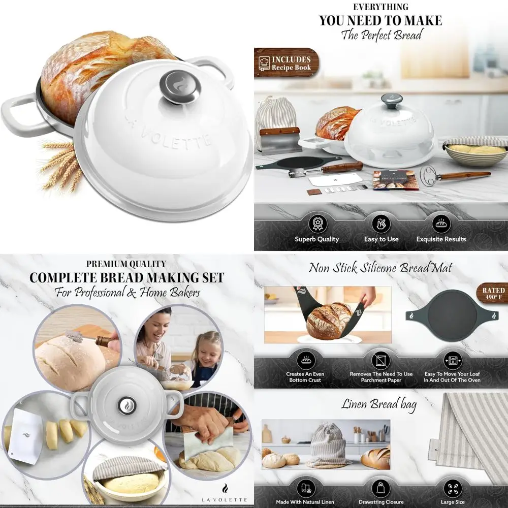 Полный набор для выпечки хлеба из 9 предметов из эмалированного чугуна с крышкой | 10-дюймовая голландская духовка для идеальной выпечки хлеба | Идеально подходит для дома Ба
Полный набор для выпечки хлеба из 9 предметов из эмалированного чугуна с крышкой | 10-дюймовая голландская духовка для идеальной выпечки хлеба | Идеально подходит для дома Ба