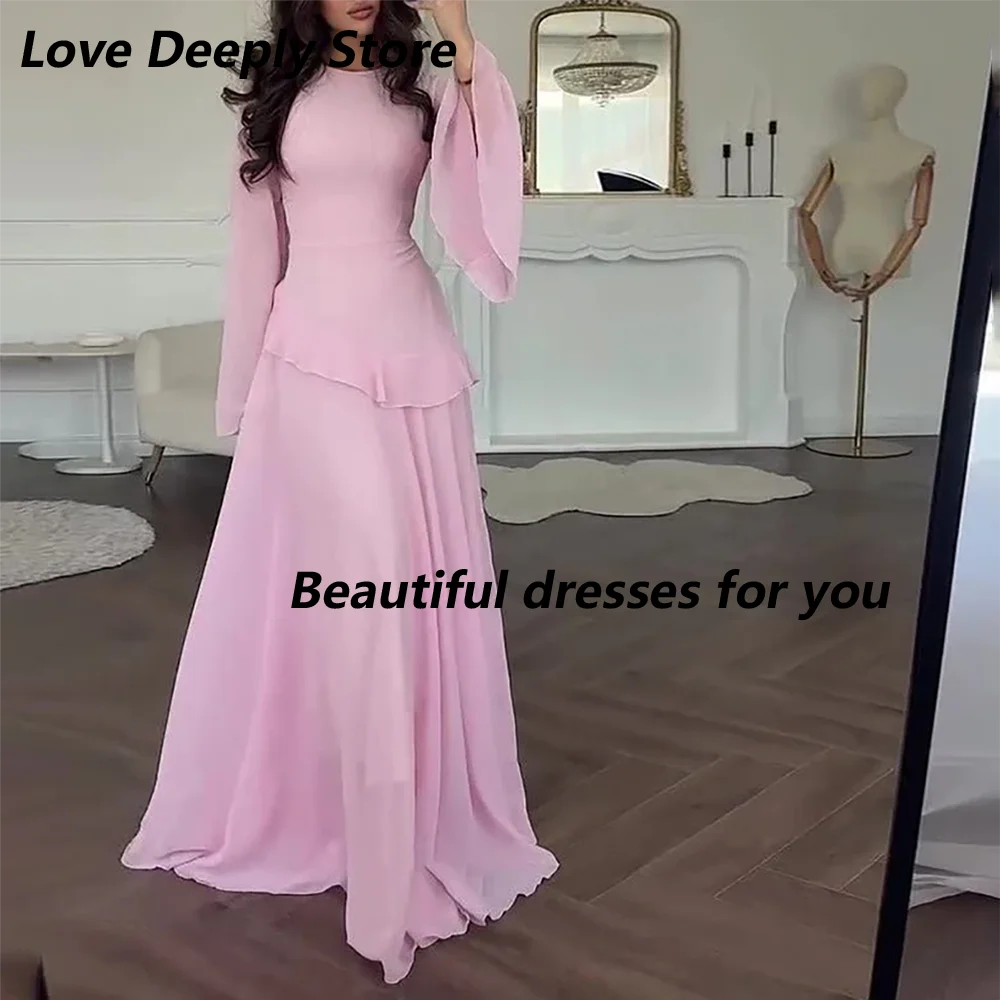 Pink Prom Dress Maxi O Neck Long Sleeves Ruffle A Line Modest Evening Gowns for Woman 2026 Formal Party Dresses Customized
Pink Prom Dress Maxi O Neck Long Sleeves Ruffle A Line Modest Evening Gowns for Woman 2026 Formal Party Dresses Customized